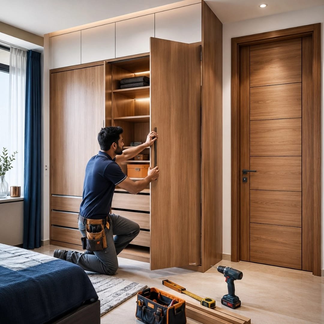 Modular wardrobe installation