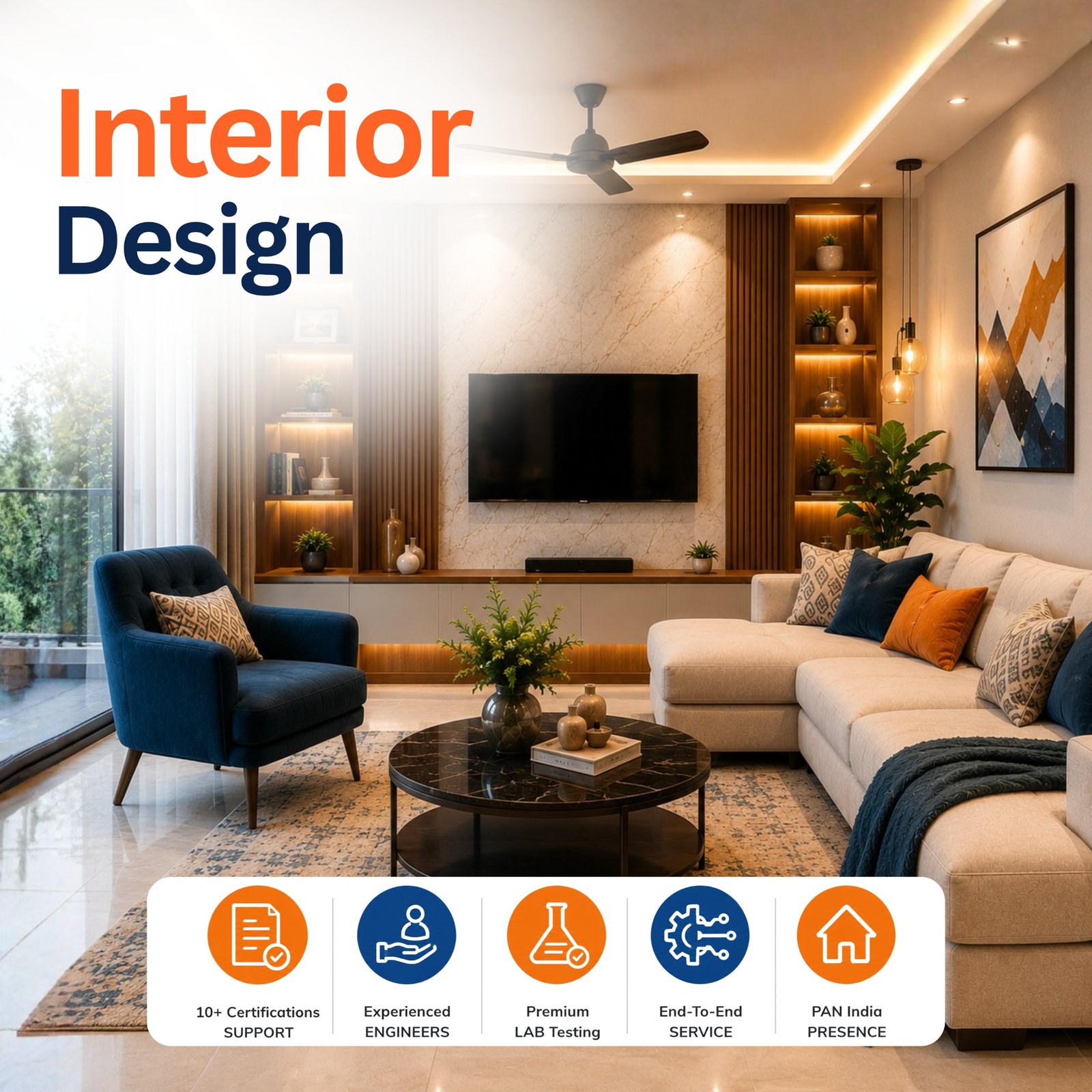 Premium modern living room interior design