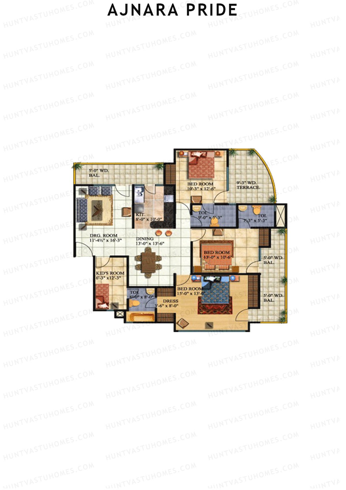 3.5 BHK floor plan