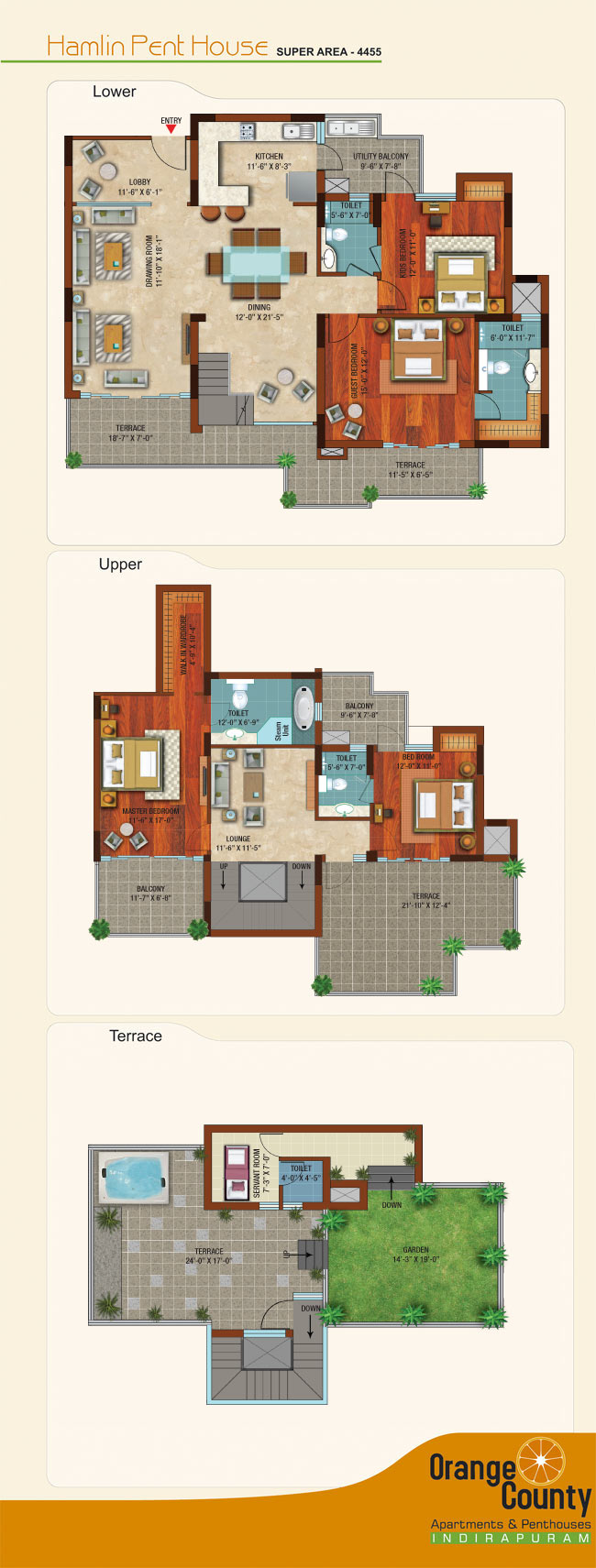 Hamlin Penthouse - 4455 sq.ft floor plan