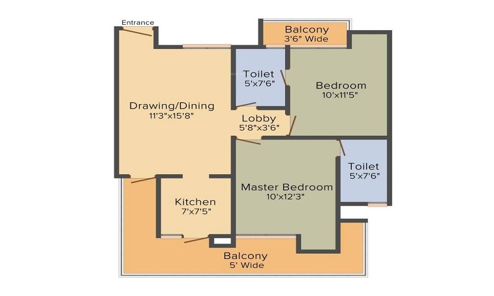 2 BHK · 1,090 sq.ft. floor plan